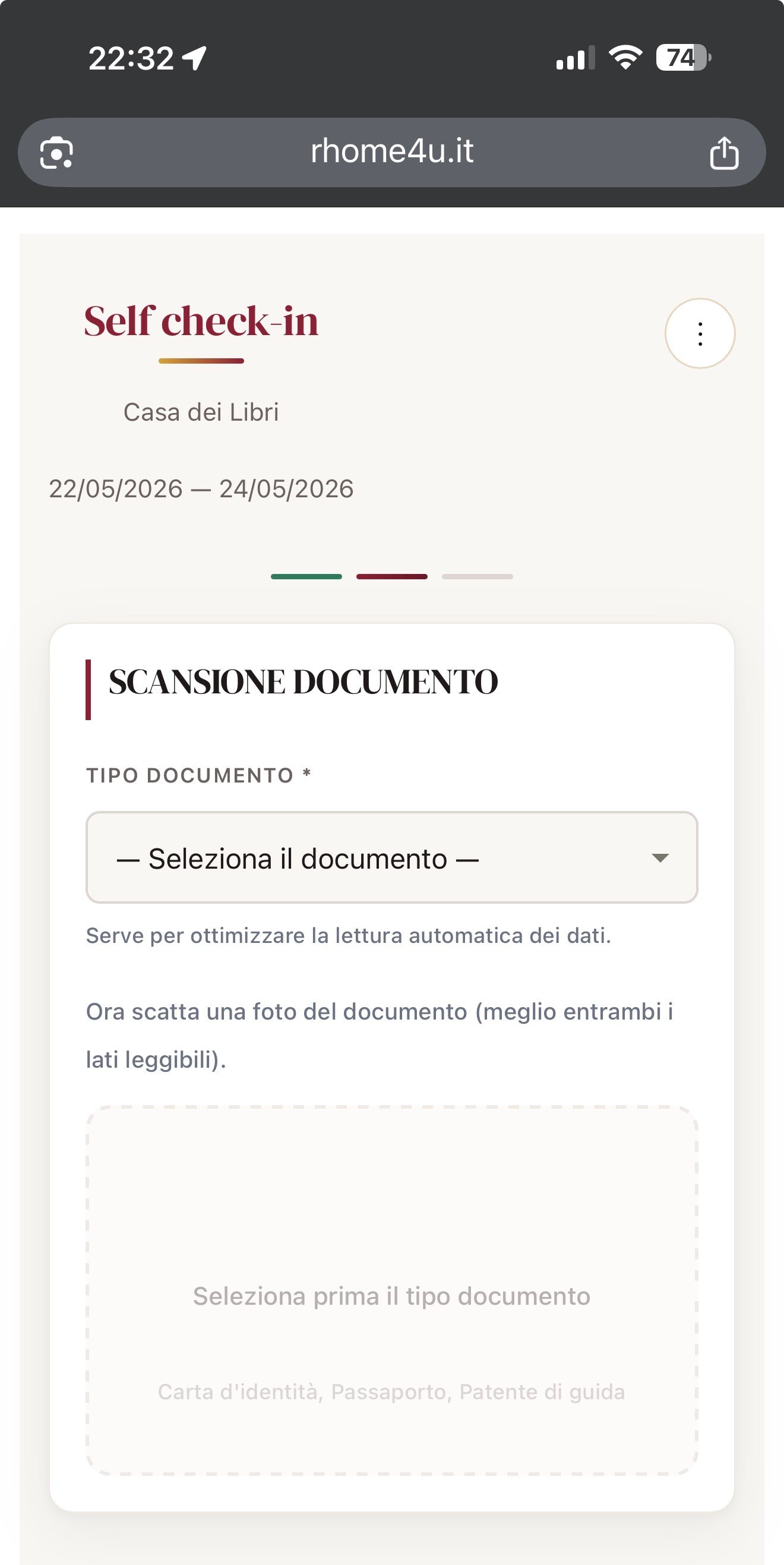 RHome Manager — self check-in